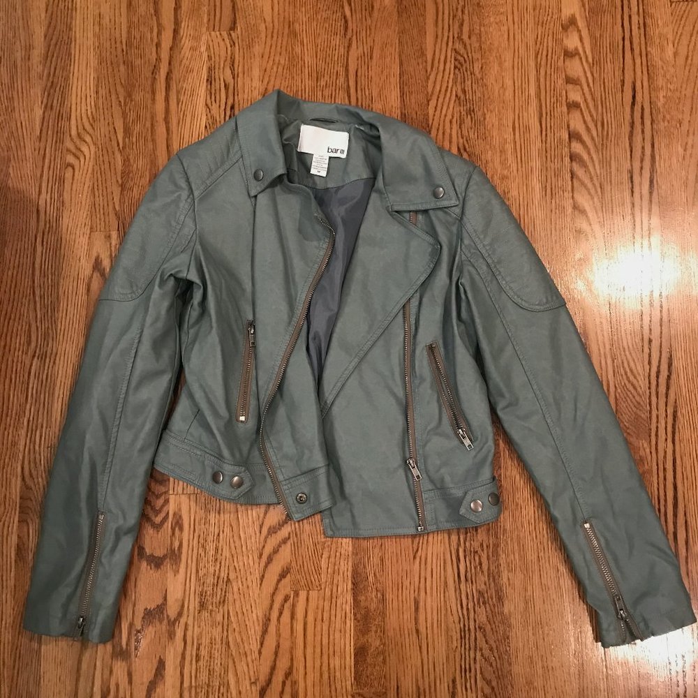 Bar III Teal Leather Jacket Never Been Worn